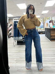 Plucky Cropped Sweater Top