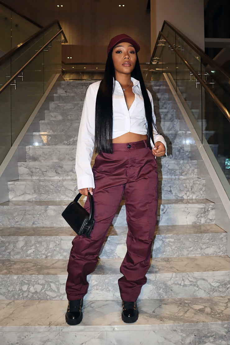 Combat Cargo Pants (Burgundy)