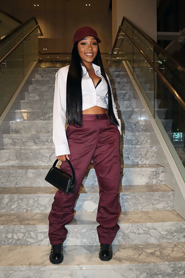 Combat Cargo Pants (Burgundy)