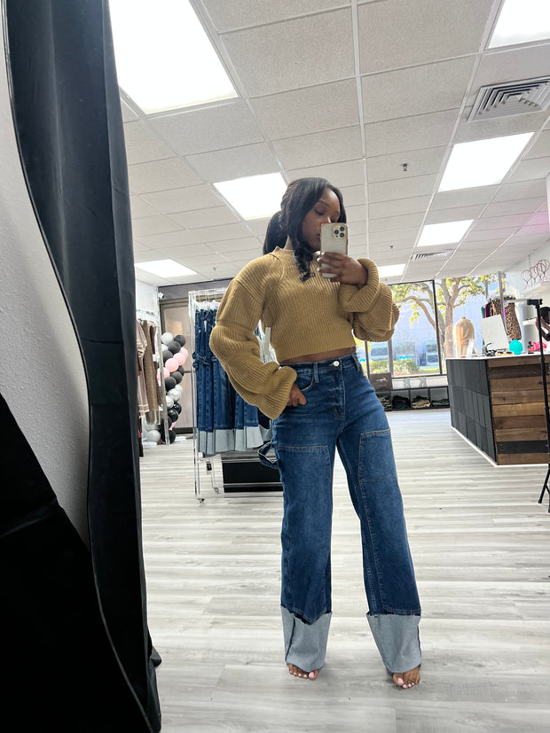 Plucky Cropped Sweater Top