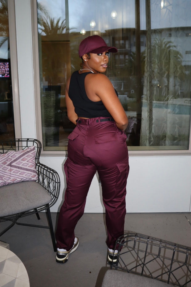 Combat Cargo Pants (Burgundy)