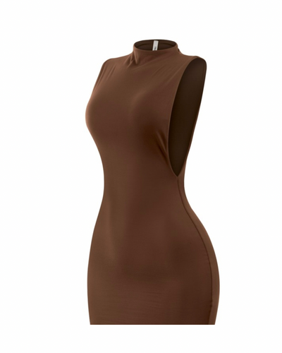Side Action Dress (Brown)