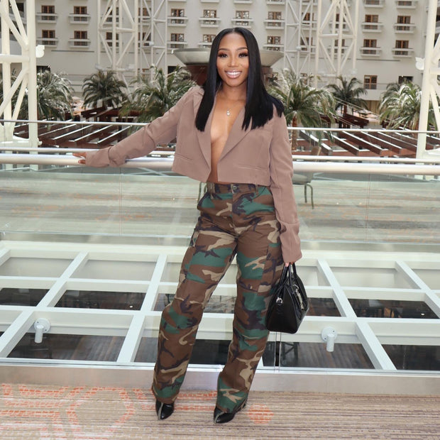 Camo Custom Flare Cargo Pants