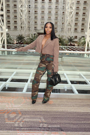 Camo Custom Flare Cargo Pants